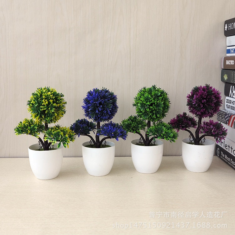 Garden Decor Artificial Plants Bonsai Small Tree Pot Fake Plant Flowers Potted Ornaments for Home Room Table Decoration